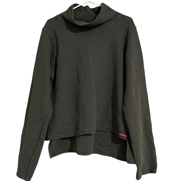 Hard Tail Forever Women’s Green Ribbed Covered Neck Long Sleeve Sweater Sz-M - Picture 1 of 5